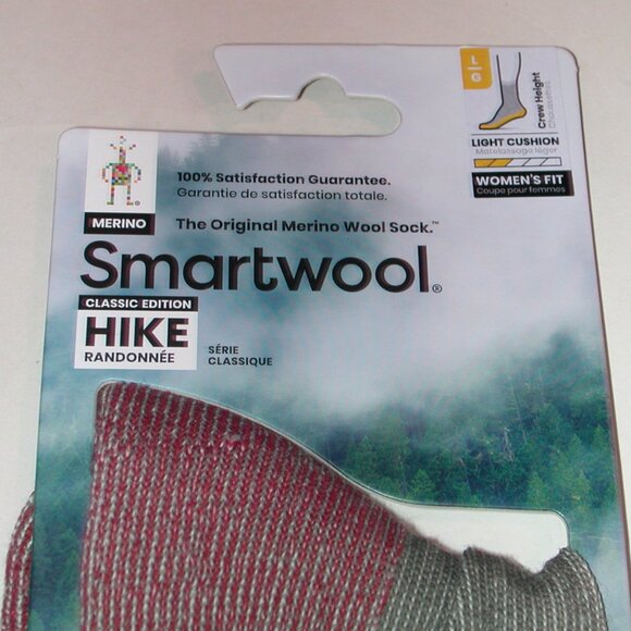 2 Pairs Smartwool Classic Edition Hike Light Cushion Crew Socks Women's Large - Picture 4 of 8